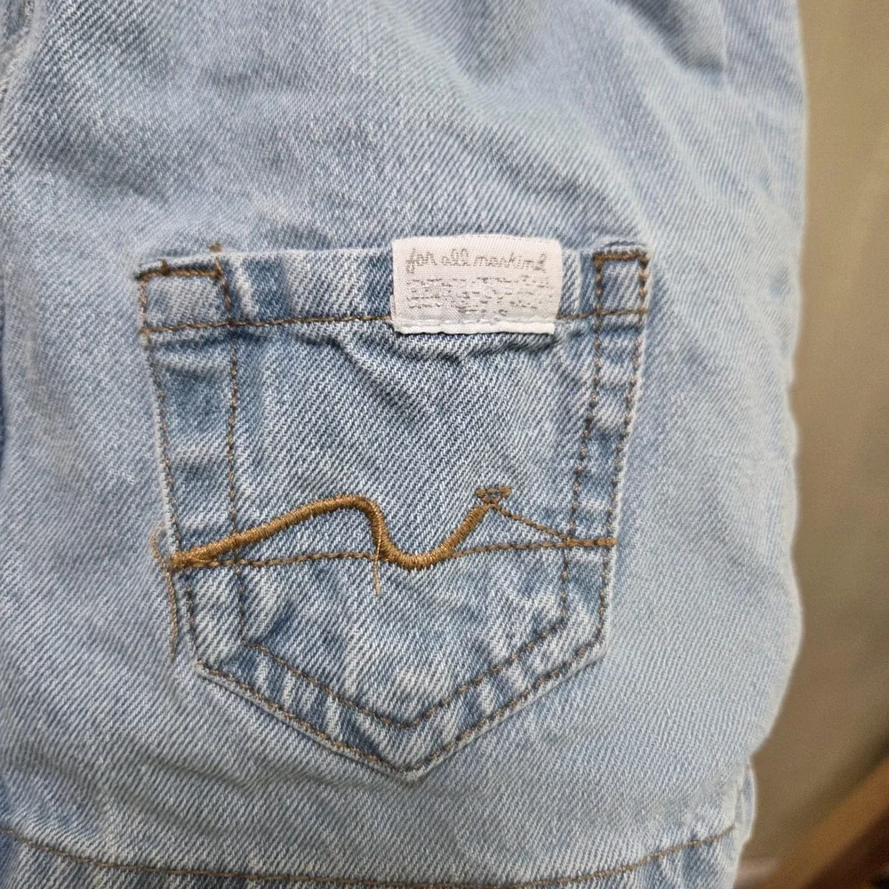 7 For All Mankind Overall Dress Girls 18-24 Months Blue Denim Pocket Jumper